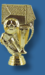 Gold football theme trophy