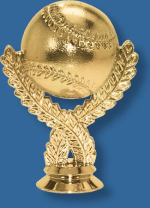 Large softball trophy figure, bright shiny gold, attaches to most bases