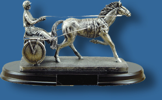 Antique harness racing trophy