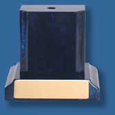 Blue veneer timber marble effect trophy