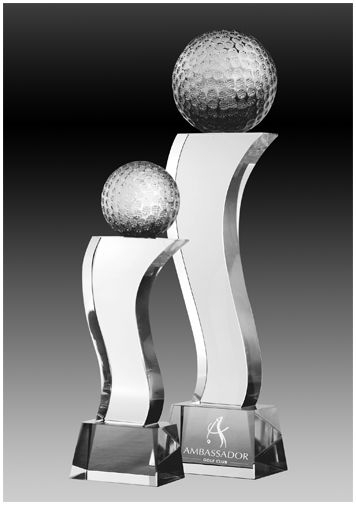 Crystal golf champion award