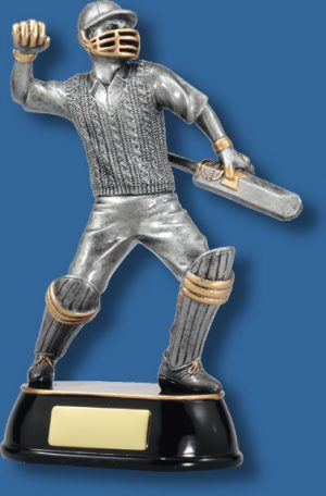 Cricket celebration antique silver batsman trophy