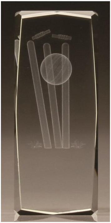 Crystal cricket trophy Crystal hologram award