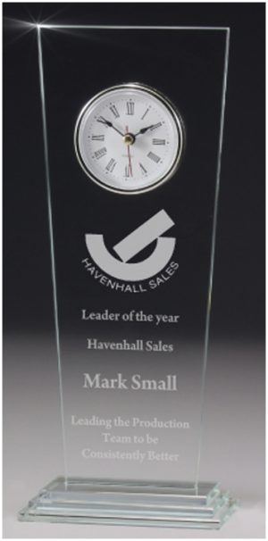 Glass clock gift boxed business award