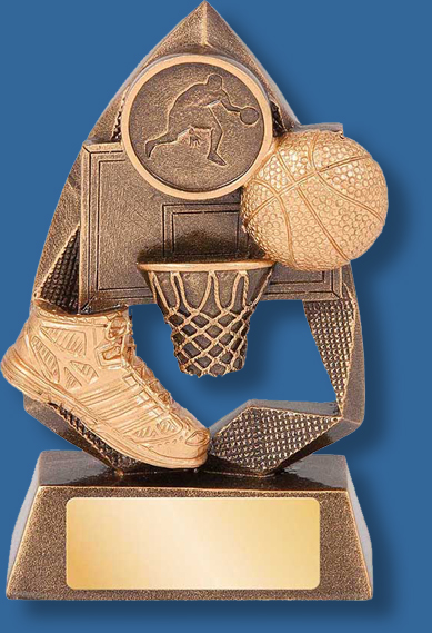 Triangular basketball collage trophy