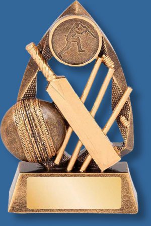 Gold cricket collage trophy