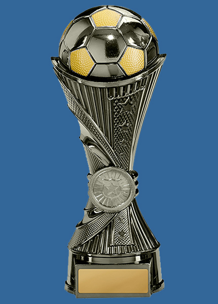 222-9GM_e Invictus Plastic Resin Football Trophy - Gunmetal