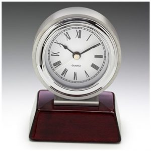 Chrome and timber clock award