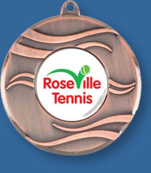 Bronze Tennis Medal includes neck ribbon