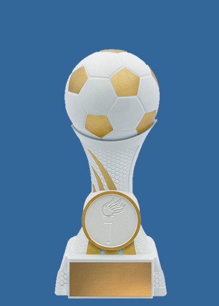 35080_t Ultra White Resin Football Trophy