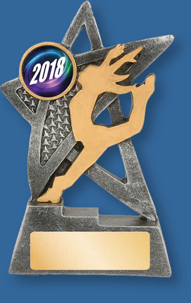thumbnail image 2 of Gold Star Burst Dance Trophy With Custom Engraving Uganda 2 of 14