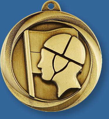 Lifesaving Medal with neck ribbon.