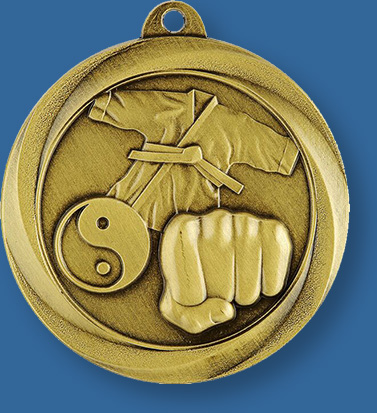 Martial Arts Medal With neck ribbon.
