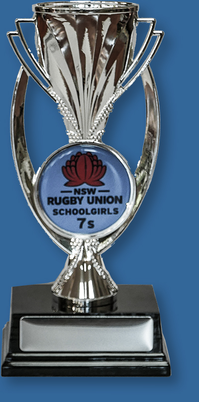 Silver Cup Trophy with custom logo.