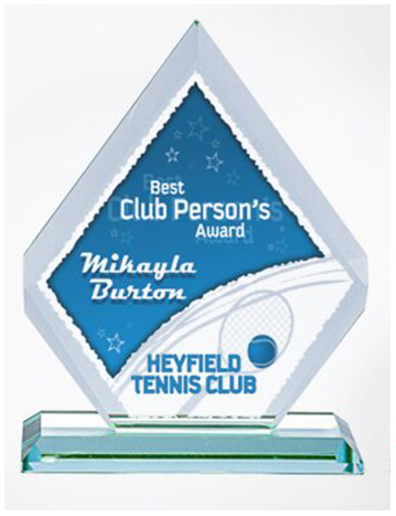 Diamond Clear Glass Trophy Colour printed logo with Presentation Box.