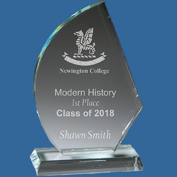 Glass Award, Glass Trophy Clipper Design