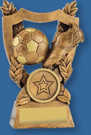 Bronze theme soccer trophy