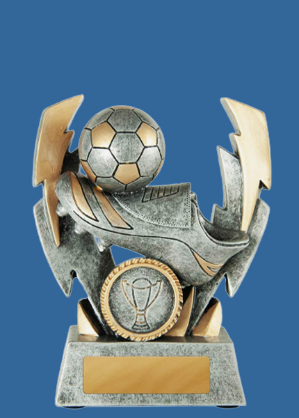649-9_e Double Lightning Strike Series Resin Soccer Football Trophy