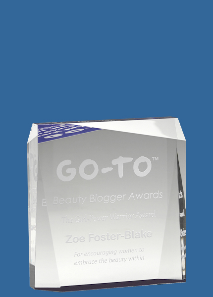 AC743t Blue Prism Clear Acrylic Award (28mm thick)