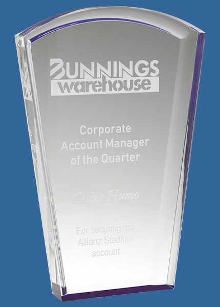 AC813t Blue Solar Clear Acrylic Award (25mm thick)