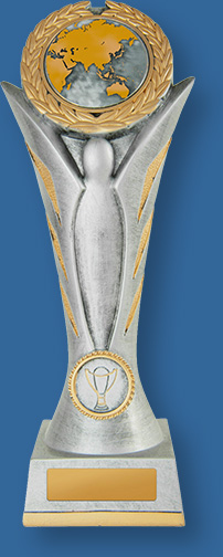 School Trophy Tall resin Silver and Gold trophy. Suitable schools and Academic institutions.