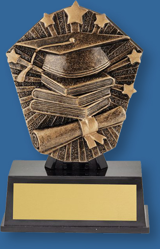 Academic theme bronze trophy on black base