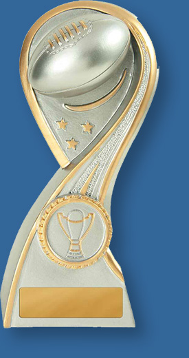 Aussie Rules trophy silver ball on riser