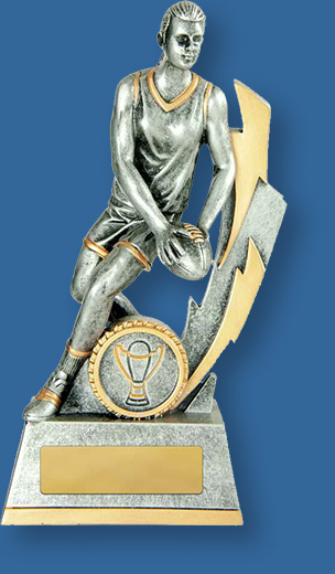 Aussie Rules trophy female figure lightning