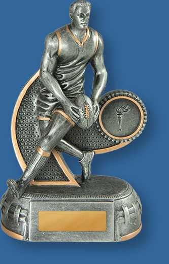 Aussie Rules trophy male figure mega star silver