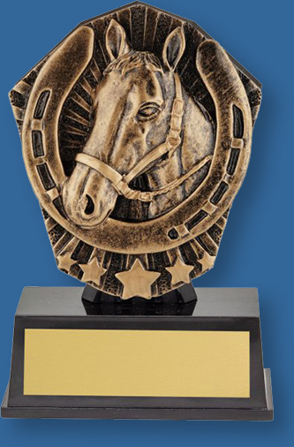 Horse theme broze trophy on black base