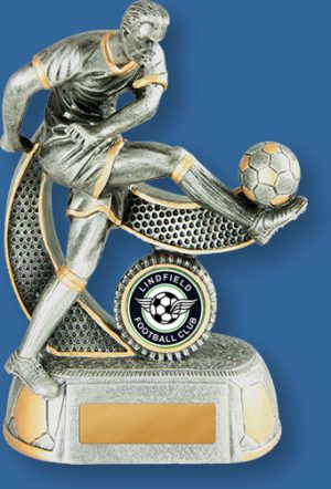 Lindfield Soccer Trophy Grey Resin