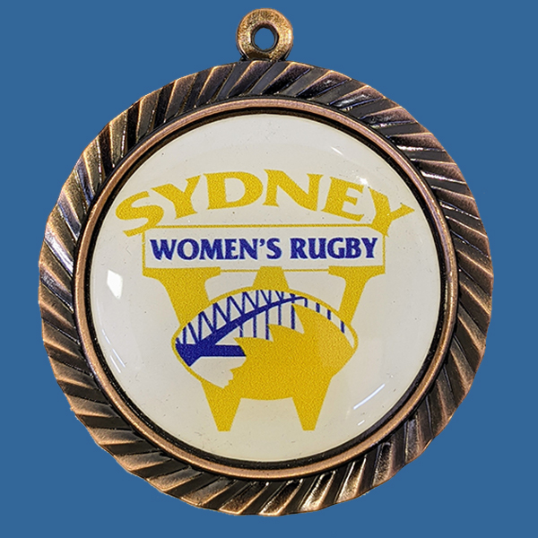 Fan Design Antique Bronze 65mm Diameter Medal 50mm Custom Insert included Neck Ribbon included Can be engraved to back