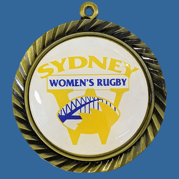 Fan Design Antique Gold 65mm Diameter Medal 50mm Custom Insert included Neck Ribbon included Can be engraved to back
