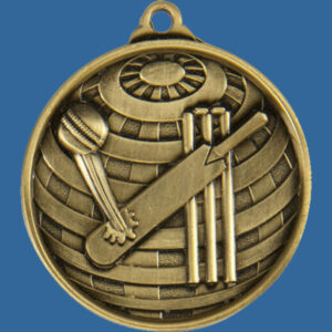 Cricket Global Series Medal - 5mm Thick Antique Gold 50mm Medal Neck Ribbon included