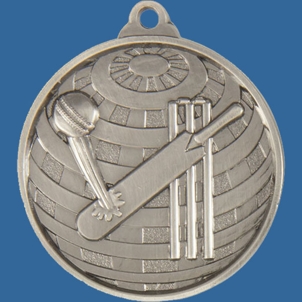 Cricket Global Series Medal - 5mm Thick Antique Silver 50mm Medal Neck Ribbon included