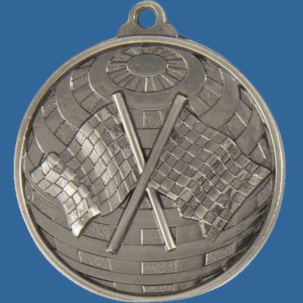 Motorsport Global Series Medal - 5mm Thick Antique Silver 50mm Medal Neck Ribbon included