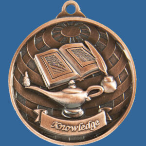 Knowledge Global Series Medal - 5mm Thick Antique Bronze 50mm Medal Neck Ribbon included