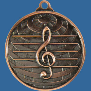 Music Global Series Medal - 5mm Thick Antique Bronze 50mm Medal Neck Ribbon included