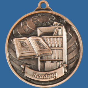 Reading Global Series Medal - 5mm Thick Antique Bronze 50mm Medal Neck Ribbon included