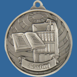 Reading Global Series Medal - 5mm Thick Antique Silver 50mm Medal Neck Ribbon included