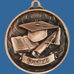 Graduate Global Series Medal - 5mm Thick Antique Bronze 50mm Medal Neck Ribbon included