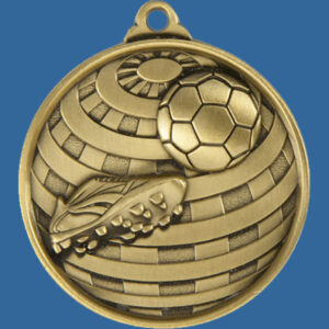 Football Global Series Medal - 5mm Thick Antique Gold 50mm Medal Neck Ribbon included