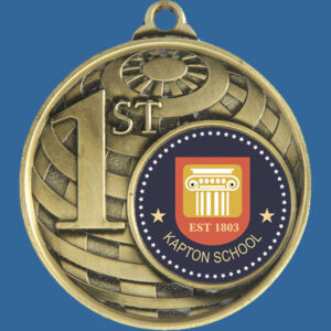 1st Place Global Series Medal - 5mm Thick Antique Gold 50mm Medal Neck Ribbon included