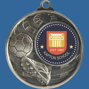 Football Global Series Medal - 5mm Thick Antique Silver 50mm Medal Neck Ribbon included