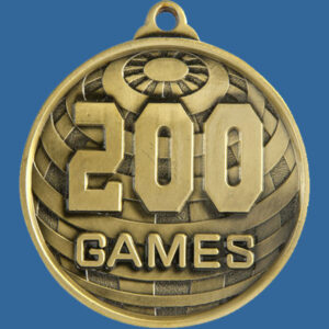 200 Games Global Series Medal - 5mm Thick Antique Gold 50mm Medal Neck Ribbon included