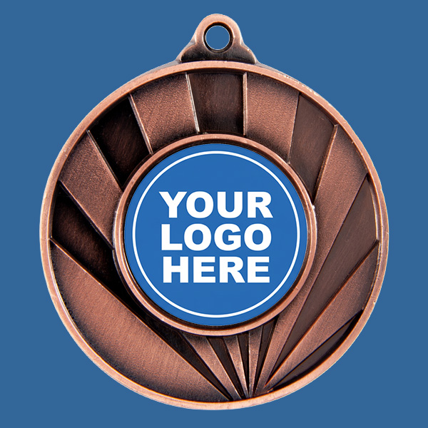 1076-0BRe Sunrise Series Antique Bronze Medal 50mm Diameter - 5mm Thick