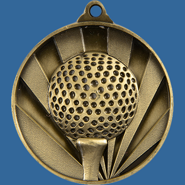 1076-10Ge Sunrise Series Golf Medal Antique Gold