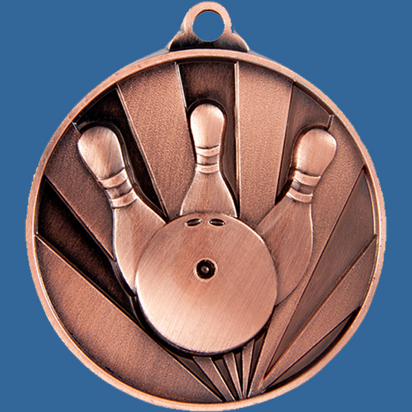 1076-21BRe Sunrise Series Tenpin Bowling Medal Antique Bronze