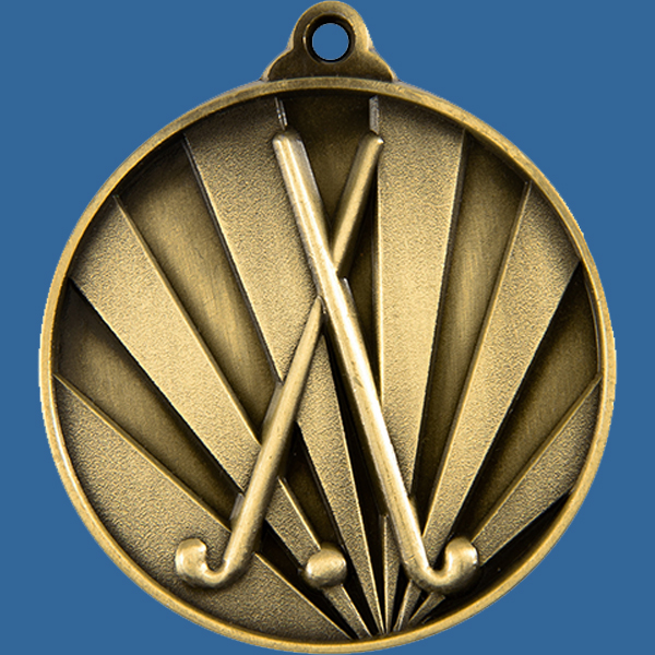 1076-24Ge Sunrise Series Hockey Medal Antique Gold