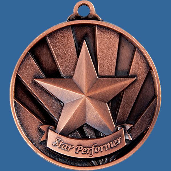 1076-37BRe Sunrise Series Star Performer Medal Antique Bronze